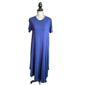 Flamingo Urban Blue Short Sleeve Midi T-Shirt Dress Relaxed Fit WD1051 Medium
